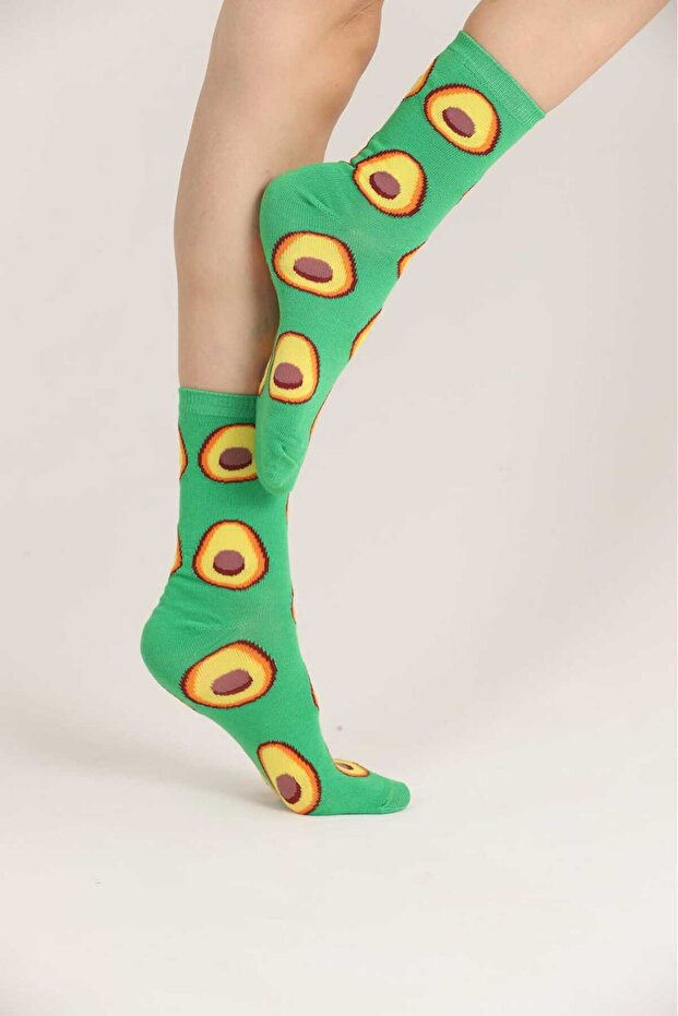 جوارب بنمط الأفوكادو الأخضر - 3