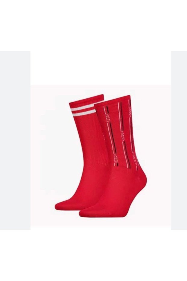 Unisex Red 2-Piece Cotton Socks Set