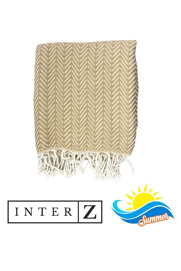 Ręcznik plażowy 100% bawełny, XXL 100x180cm, Marmaris, brązowy - 1