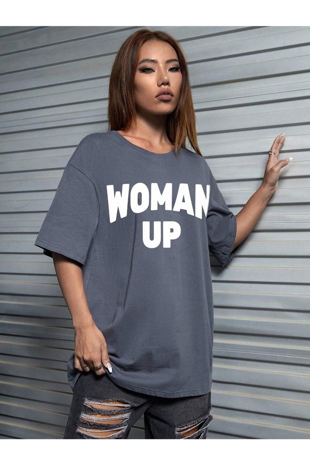 Women's / Girls' up Printed Oversize T-Shirt Salas Boyfriend