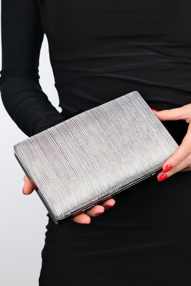YADAYA Platinum Striped Women's Evening Dress Bag