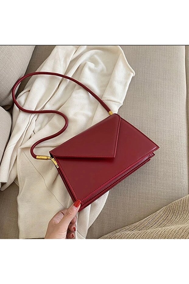 Women's Envelope Model Magnet Cover Double Compartment Shoulder Bag