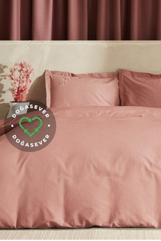 Doğalever Sakura Doğadan Colors Double Duvet Cover Set Dried Rose