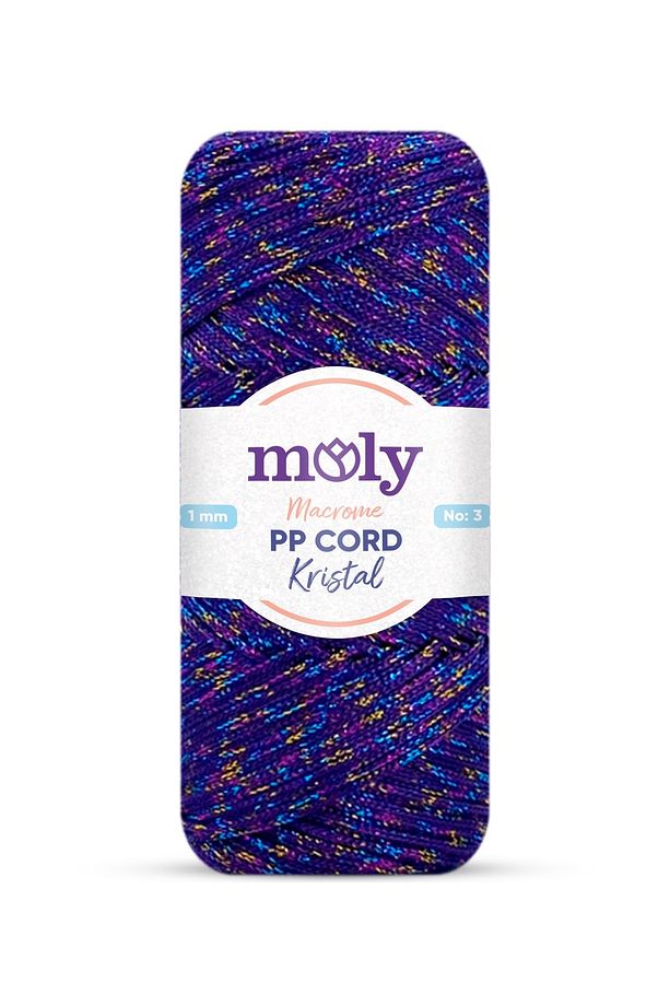 PP Cord Kristal Simli Polyester Makrome  El Örgü İpi 200 gr - 1