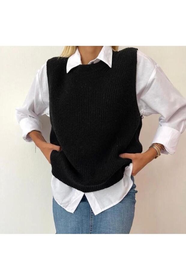 BİSİKLET YAKA ÖRME SÜVETER - 2