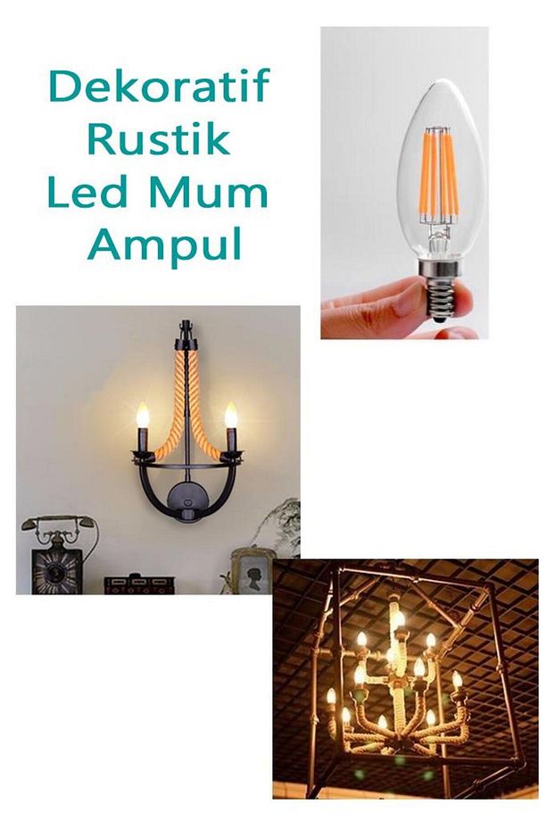Ledvalue 4W (40W) Led Rustik Mum Ampul Sarı 2700K - E14 Duy - 7