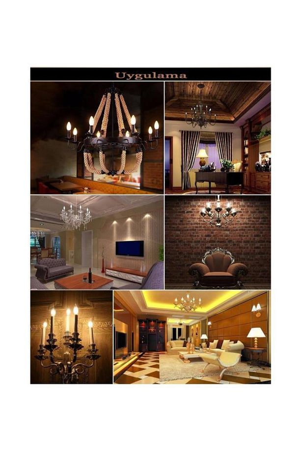 Ledvalue 4W (40W) Led Rustik Mum Ampul Sarı 2700K - E14 Duy - 5