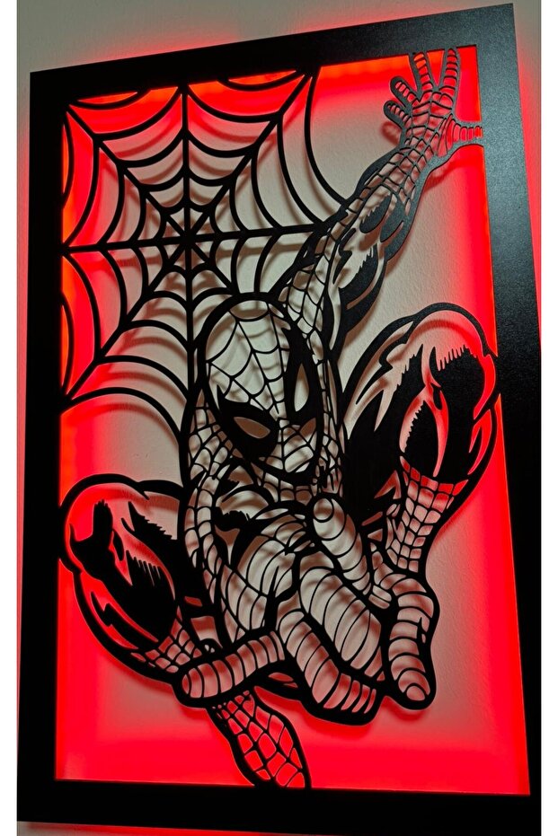 Spiderman Örümcek Adam,led Işikli Ahşap Duvar Dekoru,mdf Tablo - 2