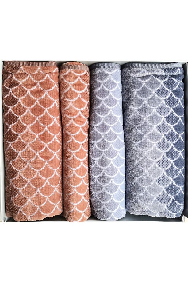 SHELL OMBRE GRI-KAHVE BEST SET HAMAM TAKIMI - 1