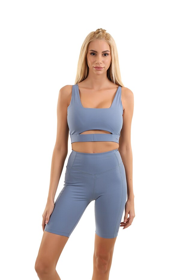 Mavi Sırt Dekolteli Bra - 2