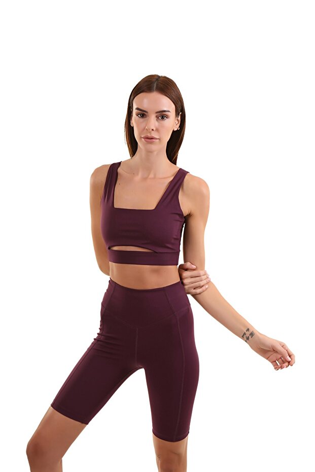 Mor Sırt Dekolteli Bra - 1