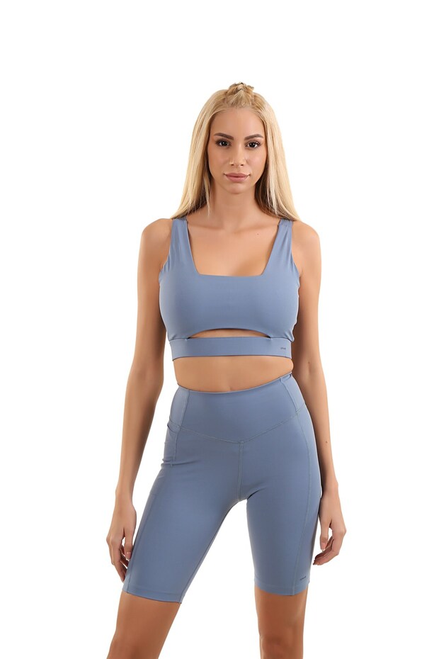 Mavi Sırt Dekolteli Bra - 5