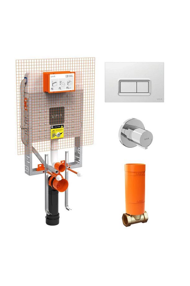 S20 Square Asma Klozet 48cm + S20 Klozet Kapağı + VitrA Gömme Rezervuar Set - 3