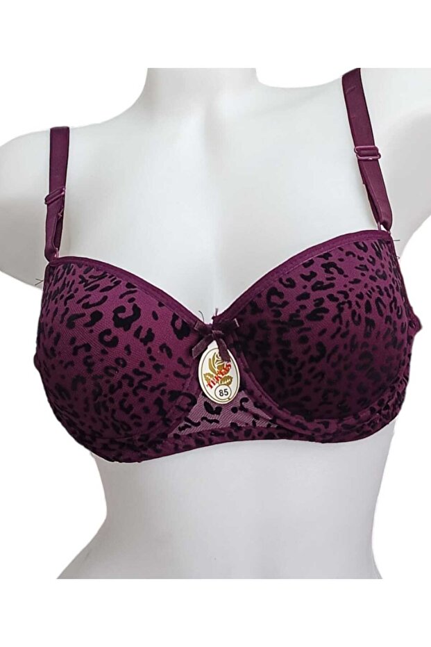 Leopard Patterned Unpadded Underwire Bra - 1