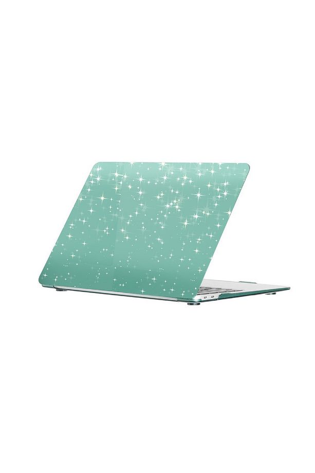 Macbook Air 13.6 M2 A2681 / M3 A3113 / M4 A3240 Uyumlu Simli Tasarım 360 Derece Tam Korumalı Kapak - 1