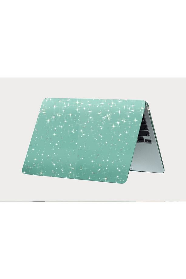 Macbook Air 13.6 M2 A2681 / M3 A3113 / M4 A3240 Uyumlu Simli Tasarım 360 Derece Tam Korumalı Kapak - 2