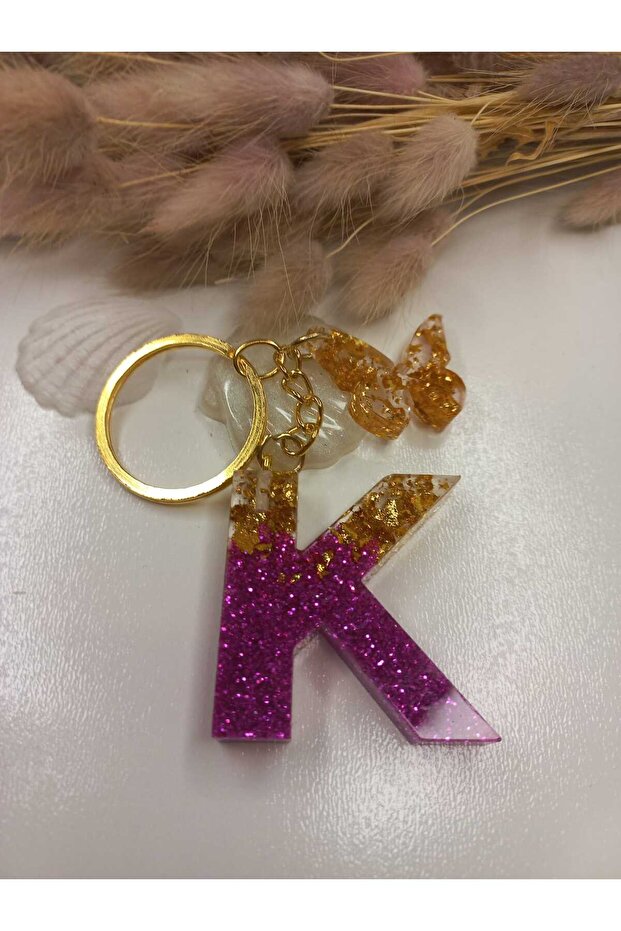 سلسلة مفاتيح إيبوكسي K مصنوعة يدويًا - 1