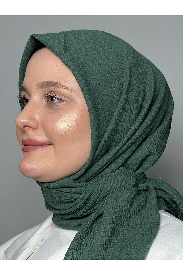 Mio Cazz Eşarp Zümrüt Hava Alan Özel Dokusu-terletme Ve Ağırlık Yapmaz-italyan Dikişli-pratik Eşarp - 1