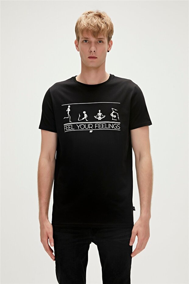 Feel You T-shirt Black Printed Men's T-Shirt