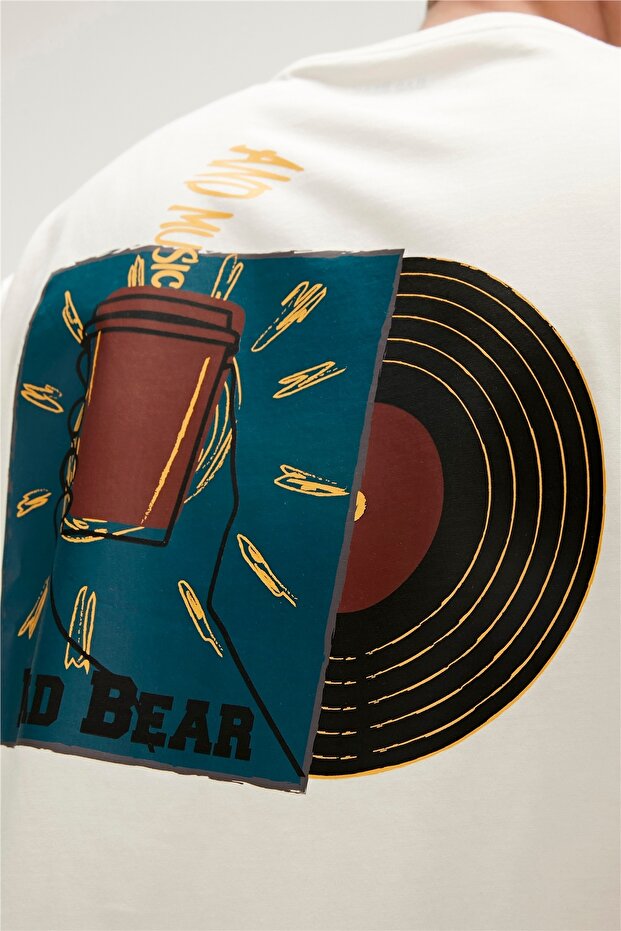 Break T-shırt Marshmallow Beyaz Oversize Basic Baskılı Tişört - 6