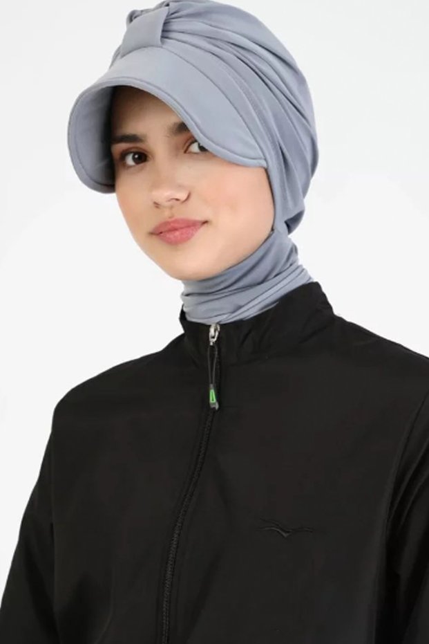 Bonnet Ready Turban Alya Bonnet Gray Scarf Hat Neck Covering Hijab Women's Bonnet - Swimsuit Sea Bonnet