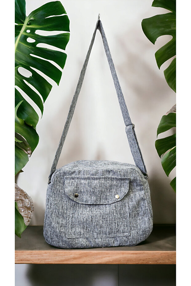 حقيبة كتف رمادية متعددة الأغراض - 1