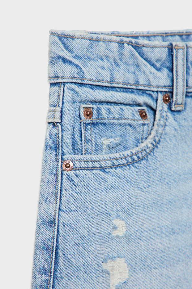 Kısa denim etek - 7