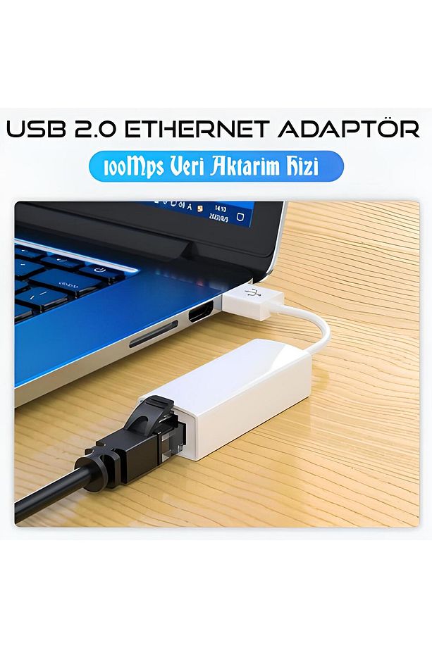 USB 2.0 to RJ-45 Ethernet Çevirici Adaptörü Android Tablet Uyumlu Hızlı İnternet Bağlantı Portu - 1