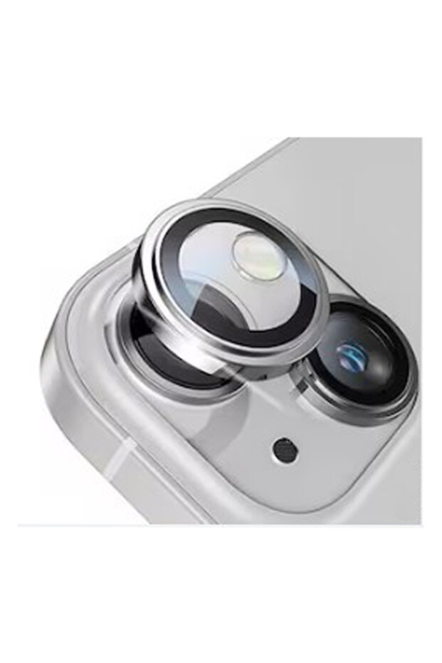 iPhone 13 Compatible Sapphire Lens Camera Glass Protector - Silver - 1