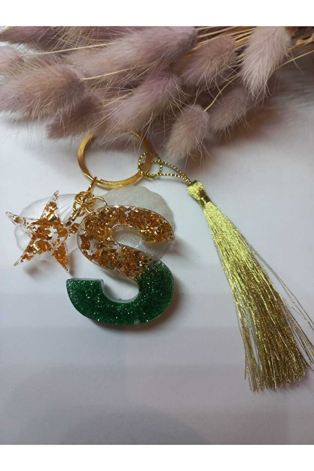 سلسلة مفاتيح Epoxy S مصنوعة يدويًا - 1