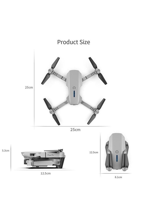 Çift Kameralı Drone Led Işıklı Wifi App Ve Uzaktan Kumanda Kontrollü Quadcopter Katlanabilir Şarjlı - 5