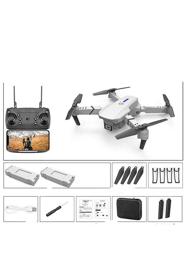 Çift Kameralı Drone Led Işıklı Wifi App Ve Uzaktan Kumanda Kontrollü Quadcopter Katlanabilir Şarjlı - 3