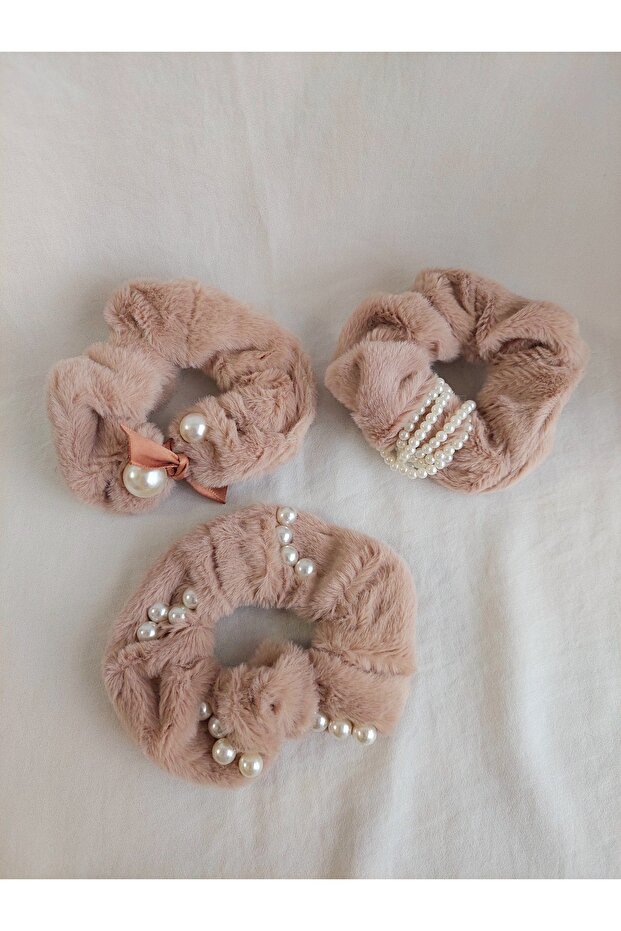 WHITE PEARL PLUSH RUBBER BUCKLE SET 3 PIECES