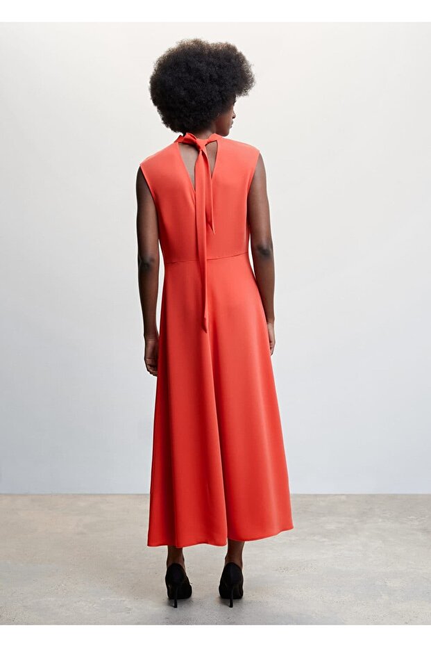 Fiyonklu Uzun Elbise - 4