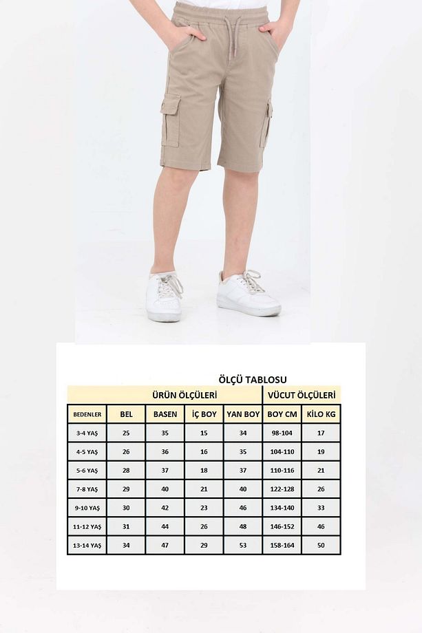 ÇOCUK DOKUMA KARGO CEP ŞORT - 5