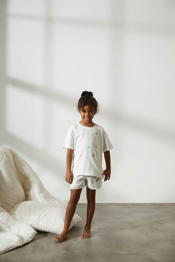 Kız Çocuk Pamuklu Şortlu Pijama Takımı - 2