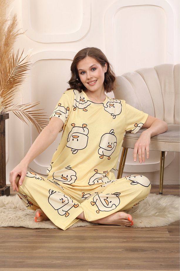 Sarı Civciv New Chick Süpersoft Kısa Kol Pijama Takımı - 1