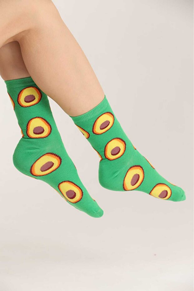 جوارب بنمط الأفوكادو الأخضر - 4