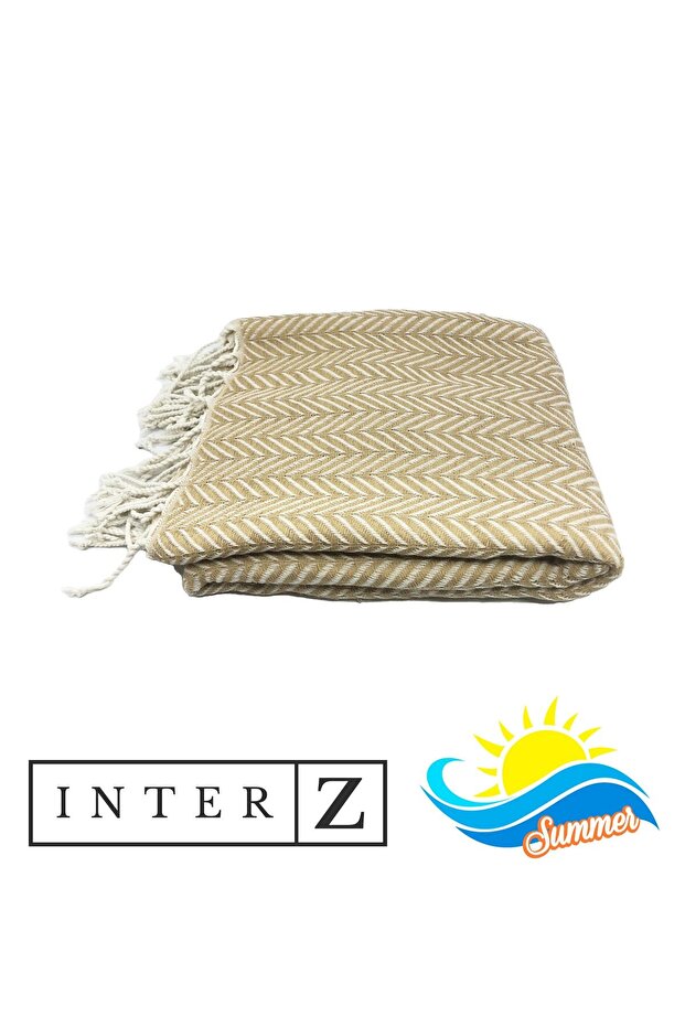 Ręcznik plażowy 100% bawełny, XXL 100x180cm, Marmaris, brązowy - 2