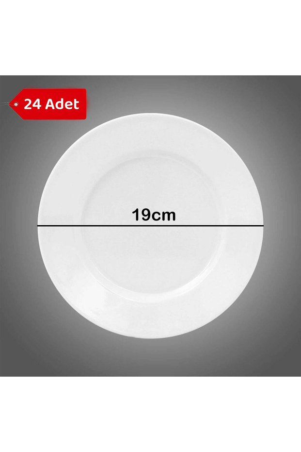 24 Pieces - 19 cm Unbreakable Polycarbonate Plastic Dessert, Cake, Pastry, Rice, Serving Plate, Restaurant