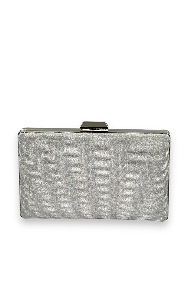 Silver Gray Laser Patterned Non-Spill Glitter Evening Dress Bag Evening Bag Henna Wedding Engagement