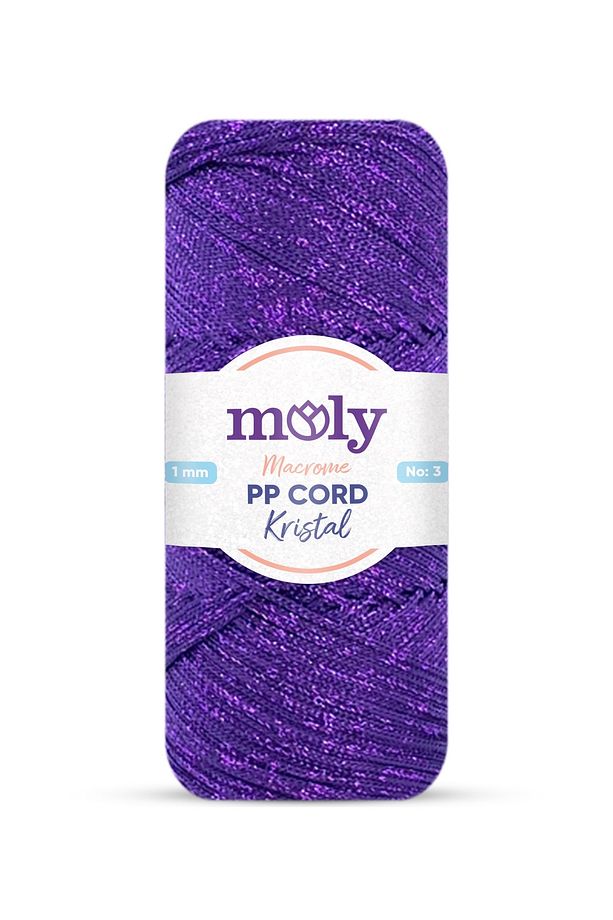 PP Cord Kristal Simli Polyester Makrome  El Örgü İpi 200 gr - 1