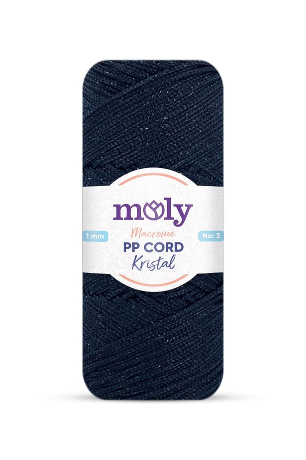 PP Cord Kristal Simli Polyester Makrome  El Örgü İpi 200 gr - 1