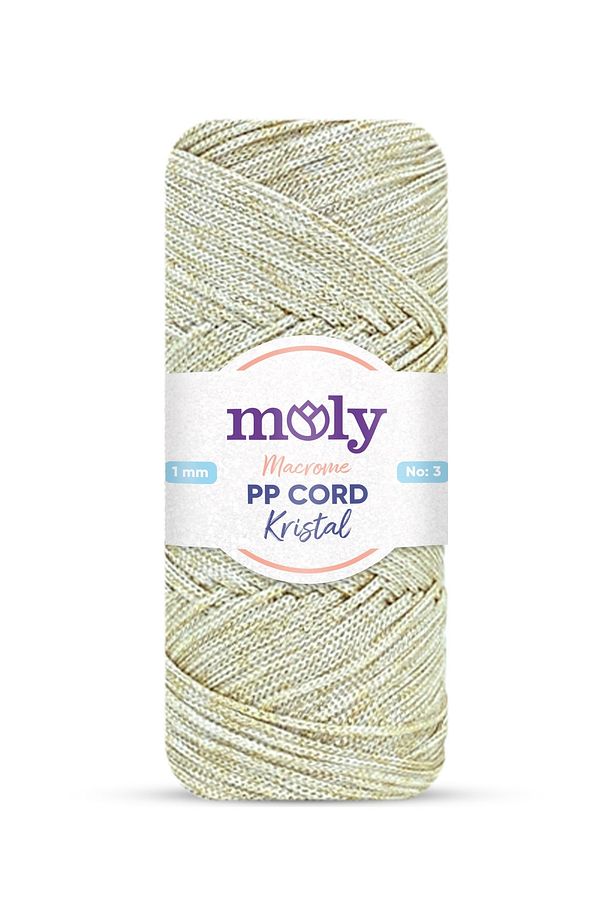 PP Cord Kristal Simli Polyester Makrome  El Örgü İpi 200 gr - 1