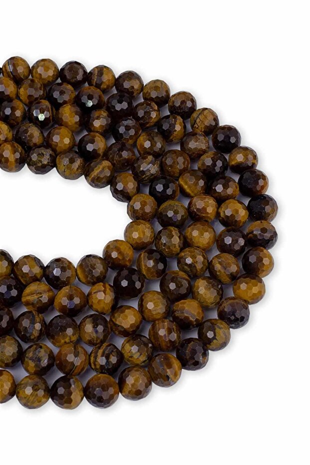 8 mm Facet Tiger Eye Stone - Array