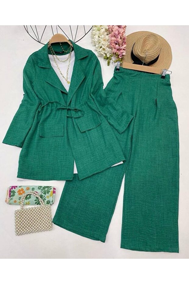 women's linen jacket suit