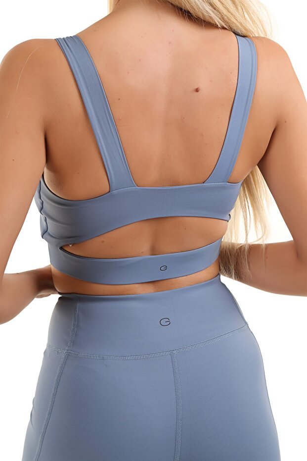 Mavi Sırt Dekolteli Bra - 8