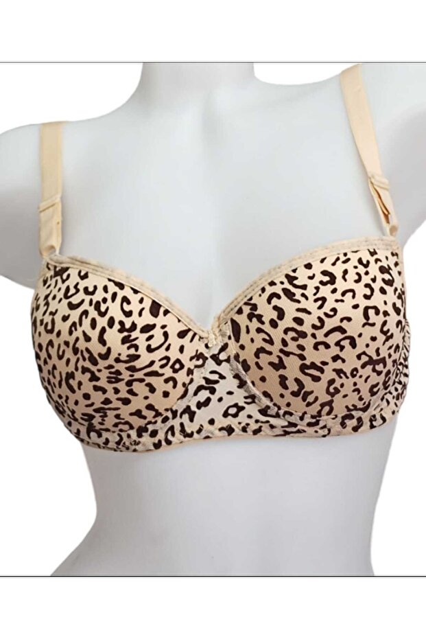 Leopard Pattern Padded Underwire Bra - 1