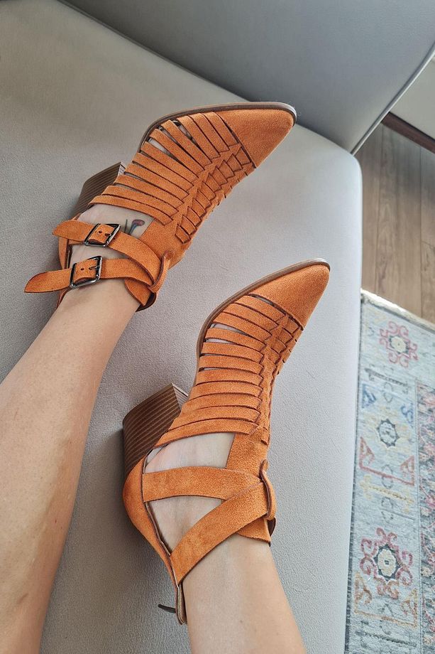 019 1007 Topukla Kadın Süet Yazlık Bot - 3