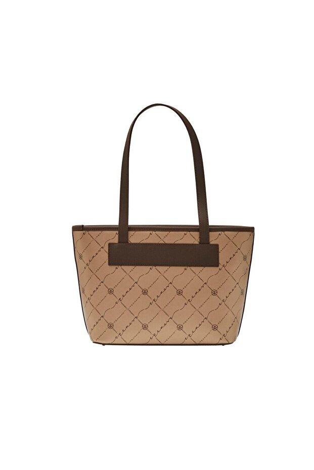 Altın Monogram Tote Çanta - 3
